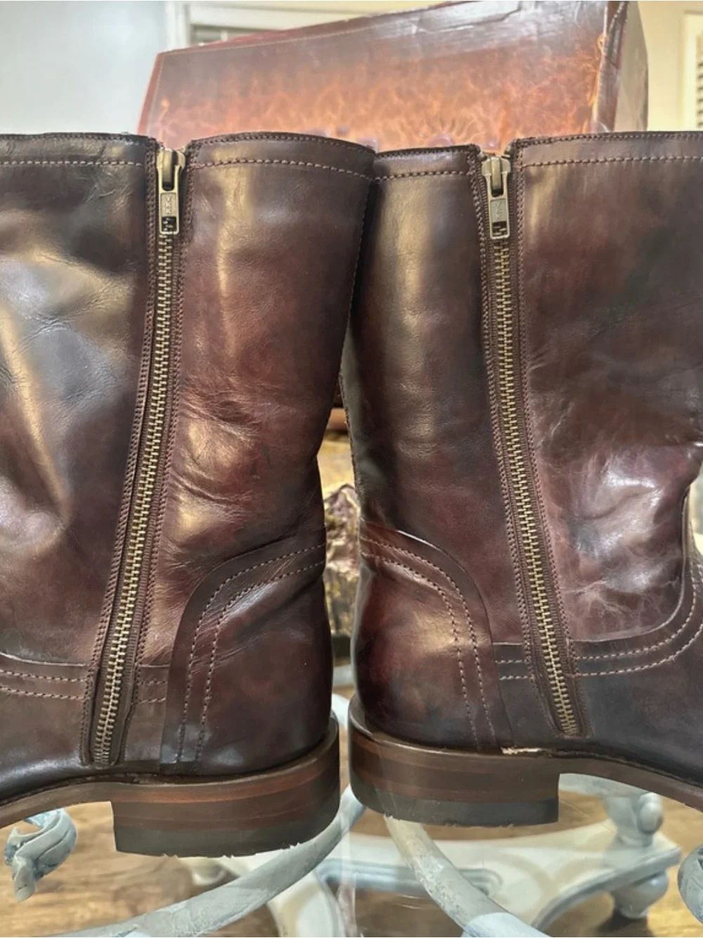 New Rio Grande Ronaldo MR-08 men's leather boots, brown, size 9– Original box